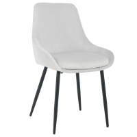 Стул HUGO черный каркас / светло-серый велюр (20007-01)