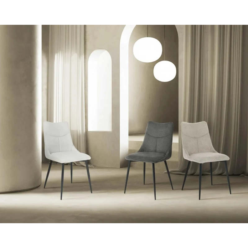 Стул кухонный JUSTIN Черный каркас/Светло-серая ткань (21268-01)