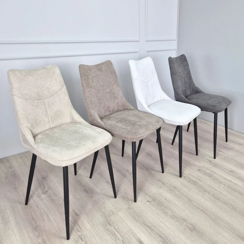 Стул кухонный JUSTIN Черный каркас/Светло-серая ткань (21268-01)