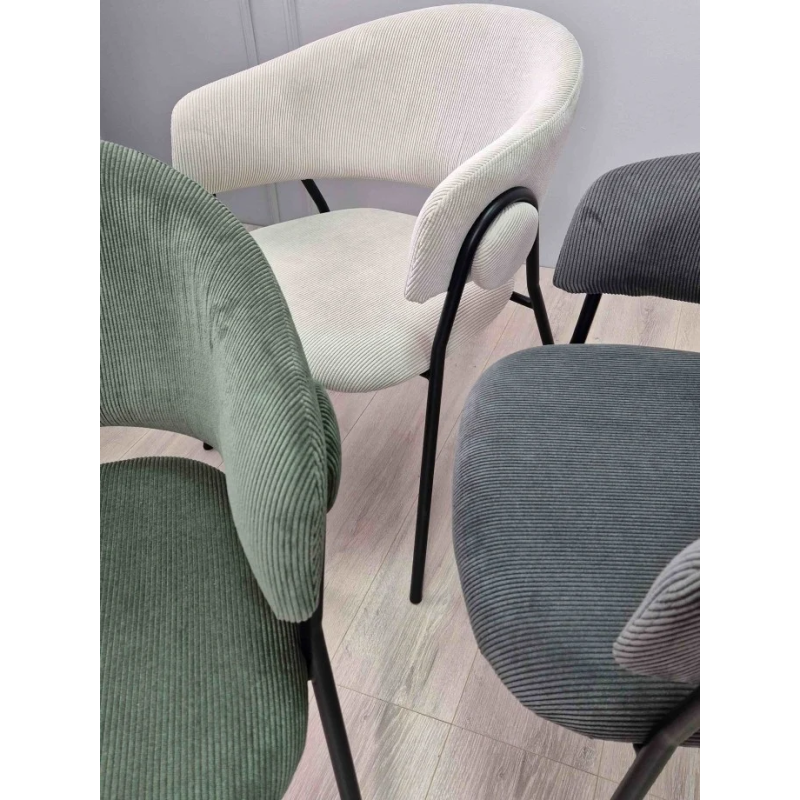 Стул обеденный KAY Черный каркас / Серый фактурный вельвет (20772-01)