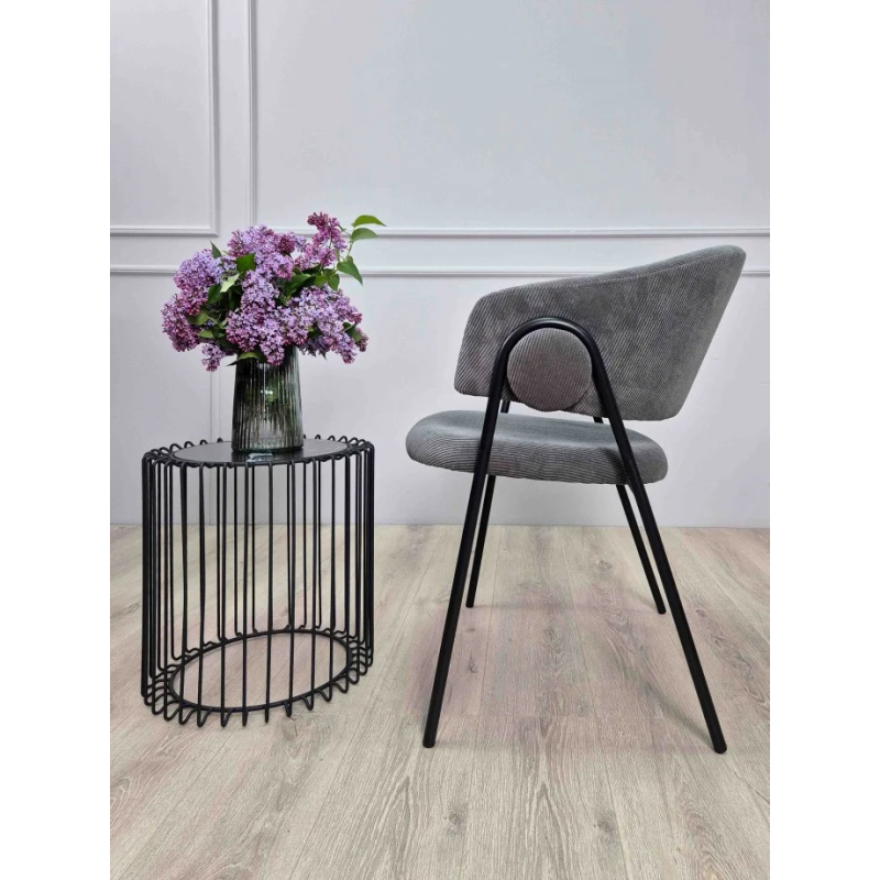 Стул обеденный KAY Черный каркас / Серый фактурный вельвет (20772-01)