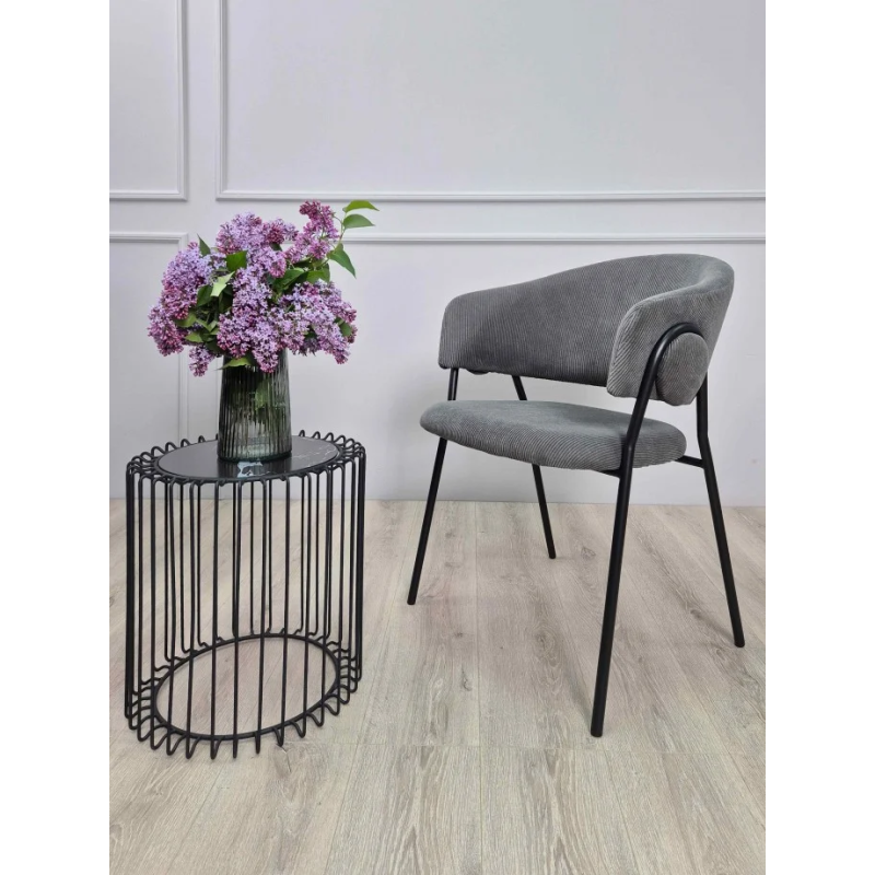 Стул обеденный KAY Черный каркас / Серый фактурный вельвет (20772-01)