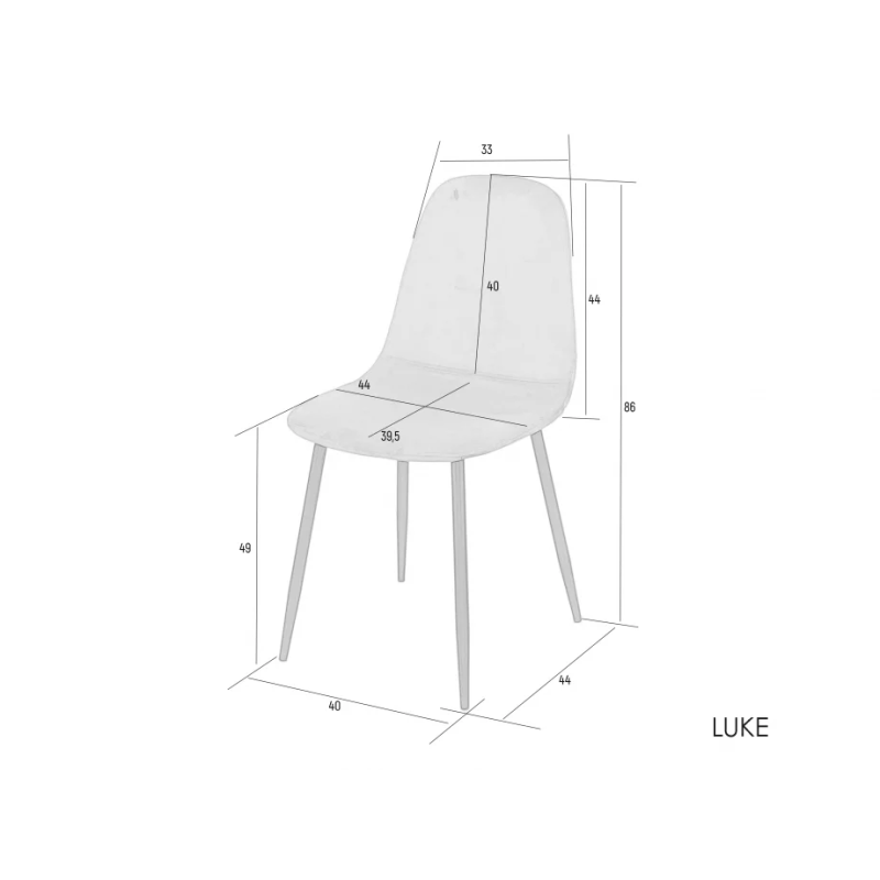 Стул кухонный LUKE дуб металл/темный беж (19588-01)