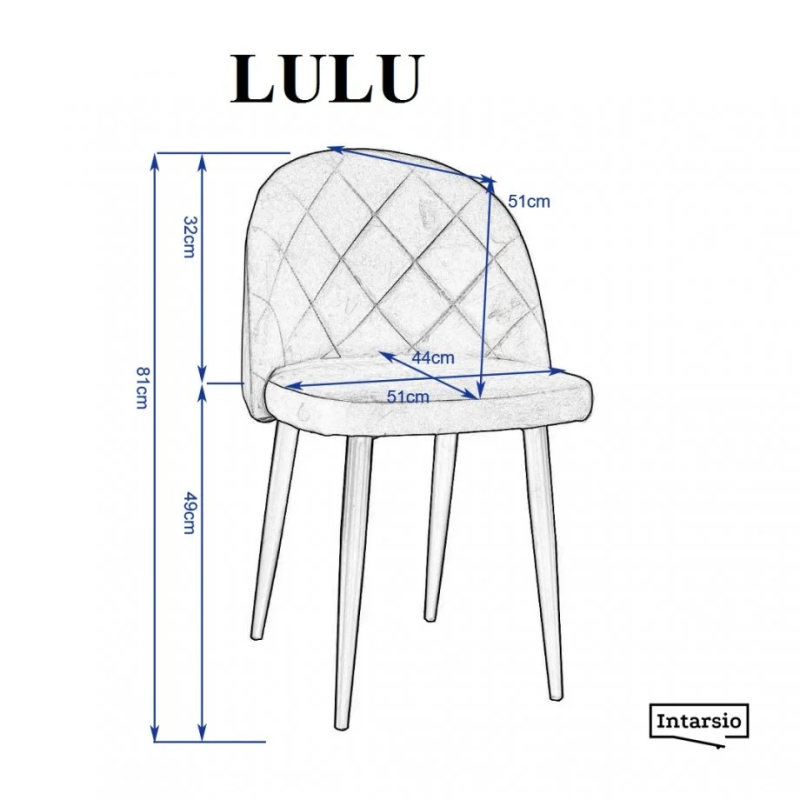 Стул кухонный LULU черный каркас/светло-серый (20002-01)