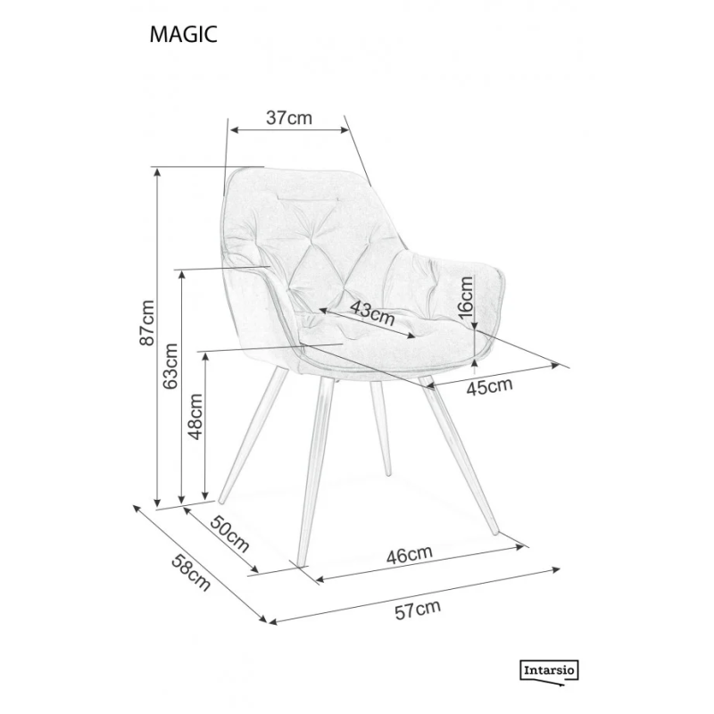 Стул кухонный Magic Черный велюр (MAGICBL19) (8225-01)