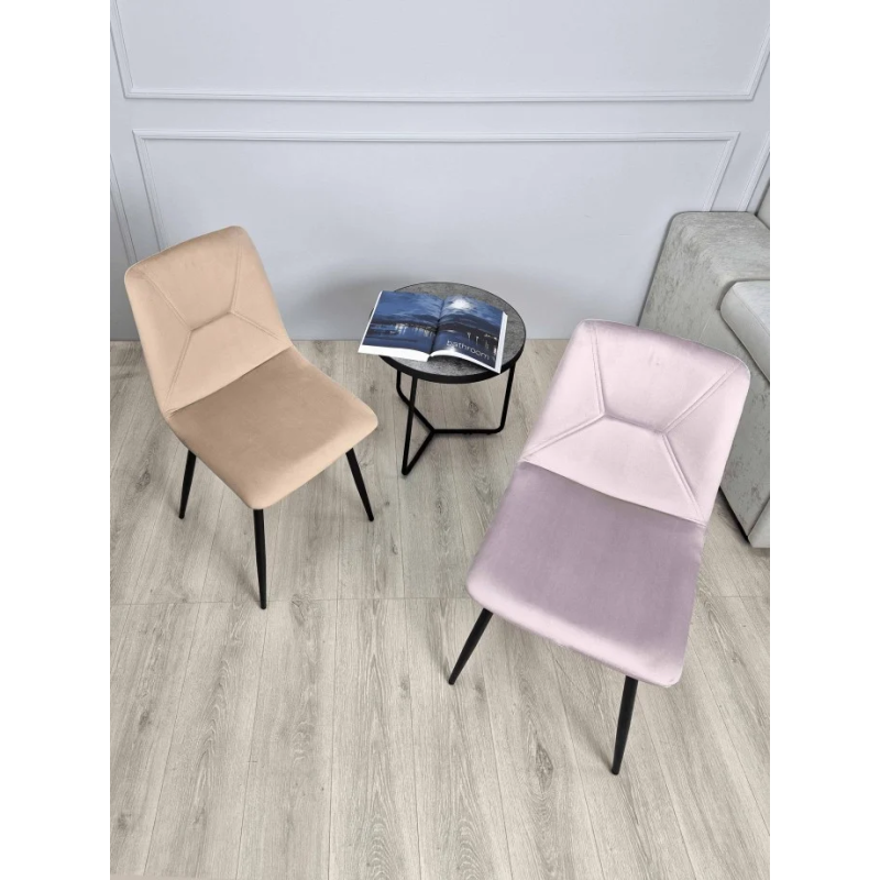 Стул кухонный Mark Черный каркас / Светло-розовый велюр (20762-01)