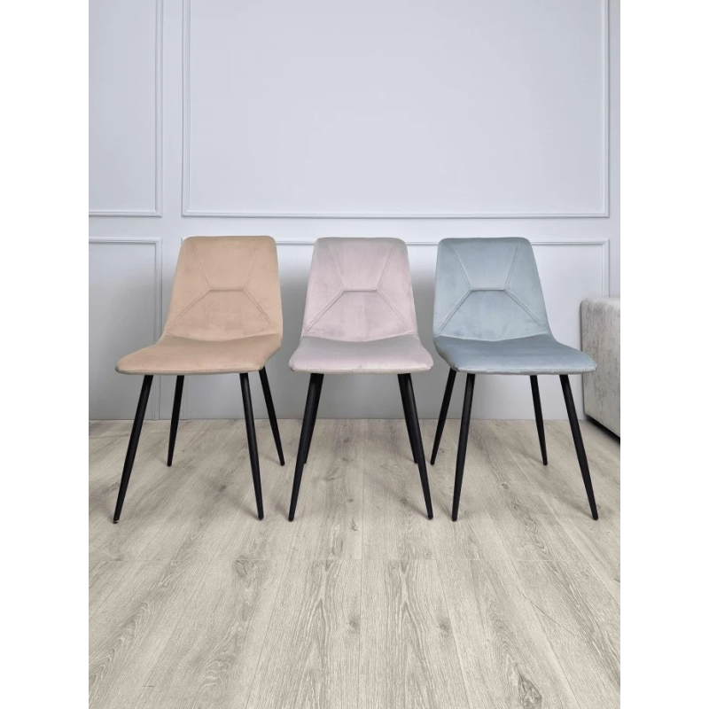 Стул кухонный Mark Черный каркас / Светло-розовый велюр (20762-01)