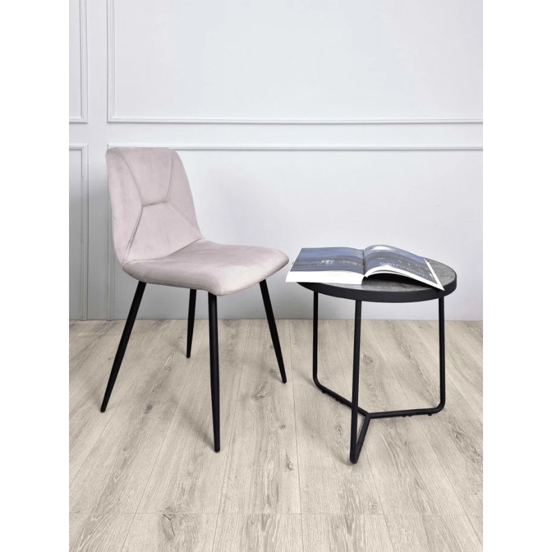 Стул кухонный Mark Черный каркас / Светло-розовый велюр (20762-01)