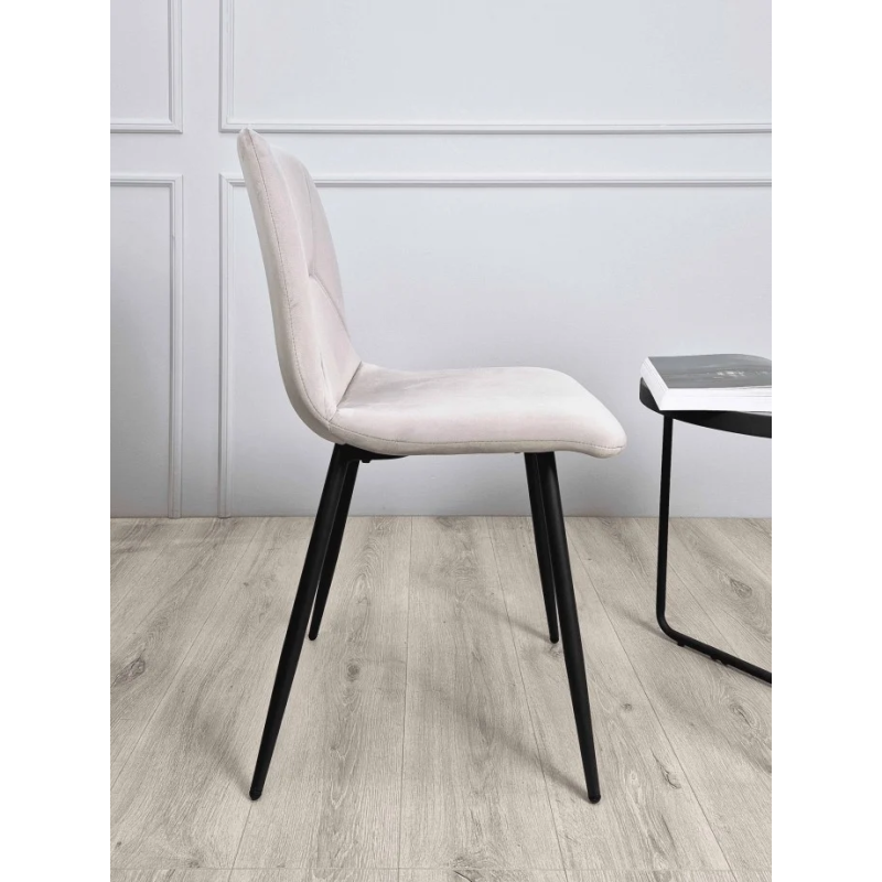 Стул кухонный Mark Черный каркас / Светло-розовый велюр (20762-01)