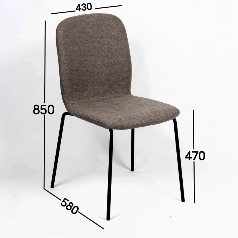 Стул кухонный NAVY Черный каркас/Глиняная серая ткань (21277-01)