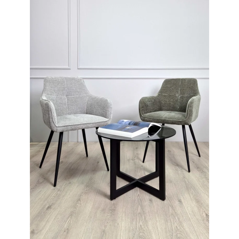 Стул кухонный Oliver Черный каркас / Серая ткань вельвет (20755-01)