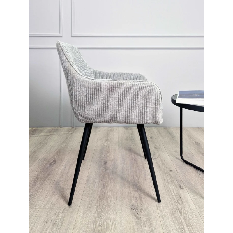 Стул кухонный Oliver Черный каркас / Серая ткань вельвет (20755-01)