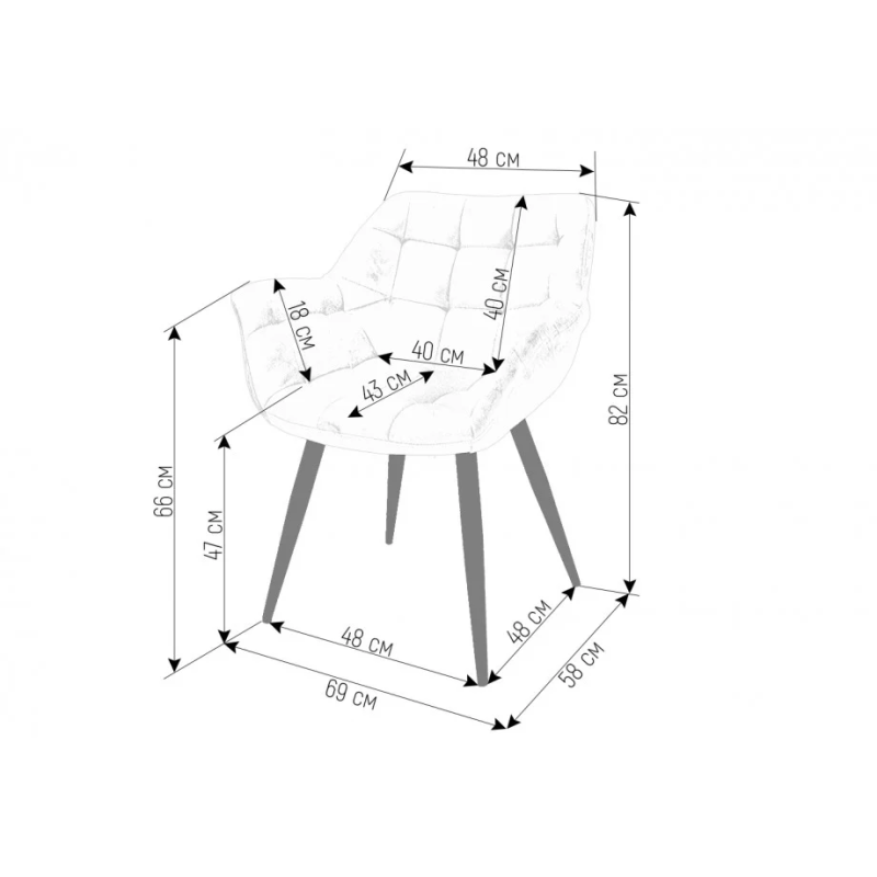 Стілець обідній ELEGANTE Темний Біж (8364-01)