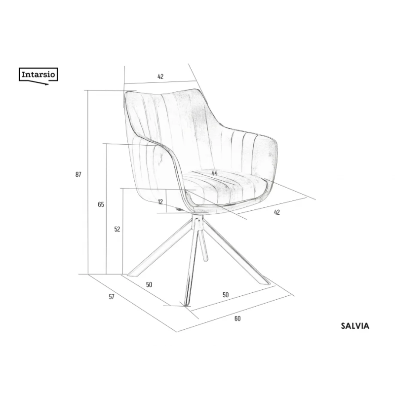 Стул кухонный SALVIA Черный каркас / Зеленый велюр с механизмом 180º (20160-01)