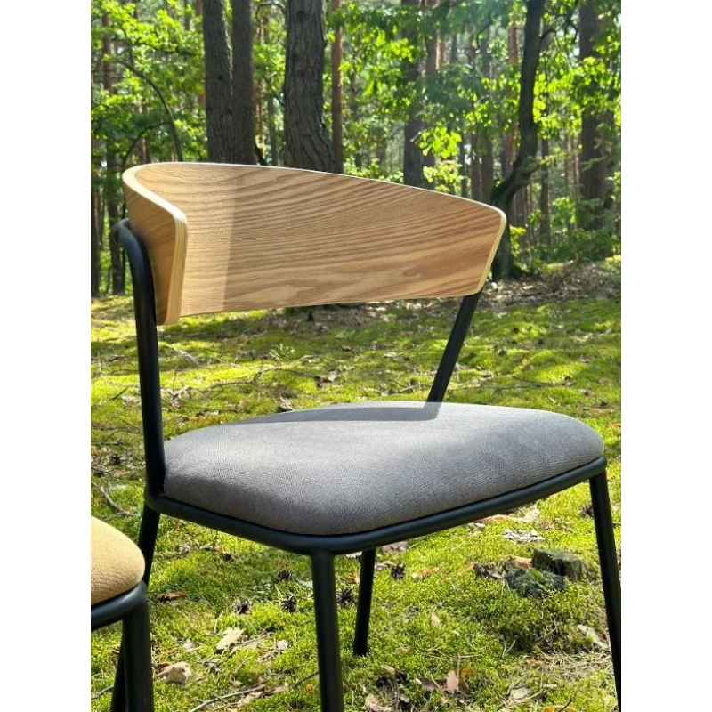 Стул SITA черный каркас/ясень/серый ткань (21253-01)