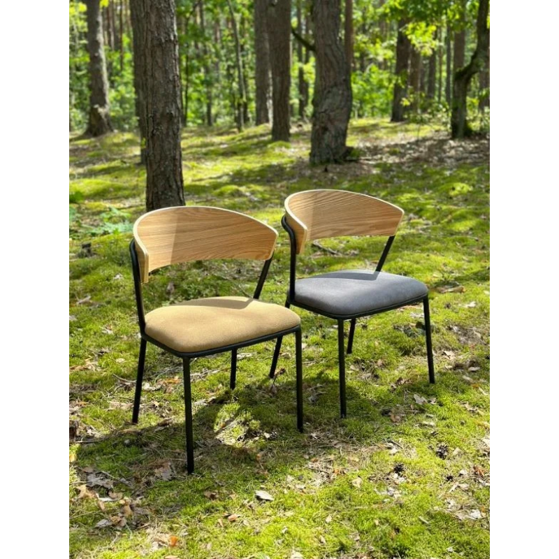 Стул SITA черный каркас/ясень/серый ткань (21253-01)