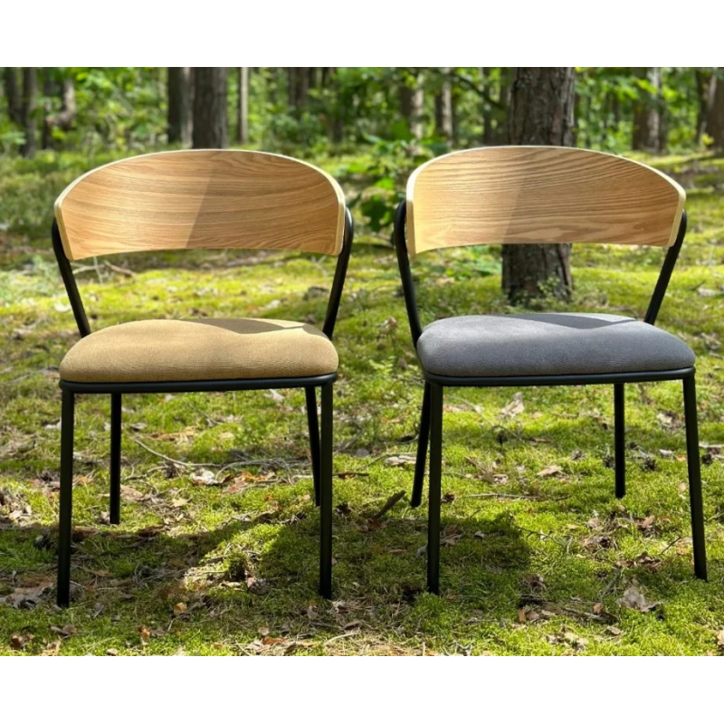 Стул SITA черный каркас/ясень/серый ткань (21253-01)