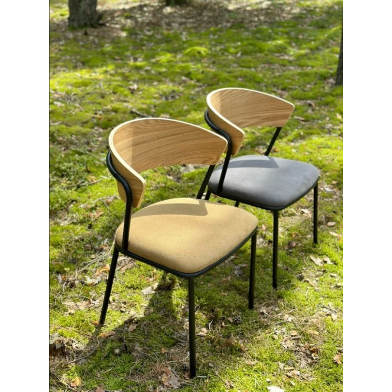 Стул SITA черный каркас/ясень/серый ткань (21253-01)