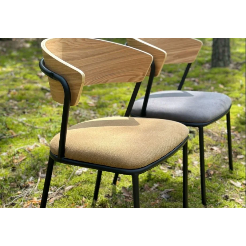 Стул SITA черный каркас/ясень/серый ткань (21253-01)