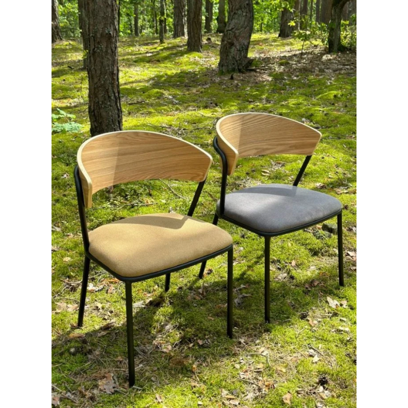 Стул SITA черный каркас/ясень/серый ткань (21253-01)