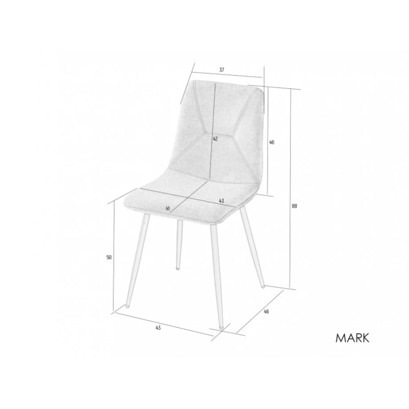Стул кухонный Mark Черный каркас / Бежевый велюр (20761-01)