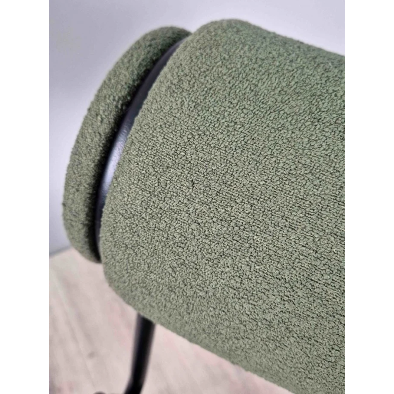 Стул обеденный TOTORO Черный каркас / Светло-зеленая / Зеленая ткань букле (20770-01)