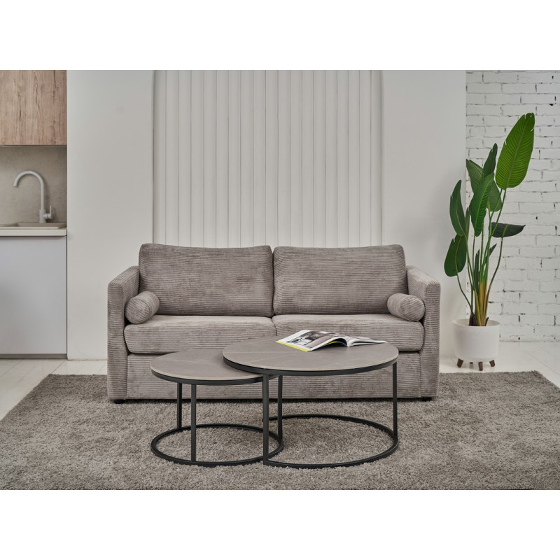 Комплект журнальных столов CT-35 Лоренза петра грей + черный Vetro Mebel