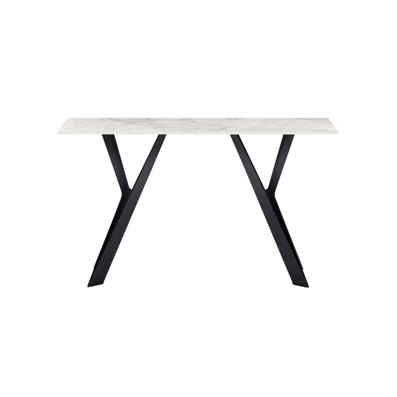 Konsola Teo Bianco Carrara + czarna Vetro Mebel