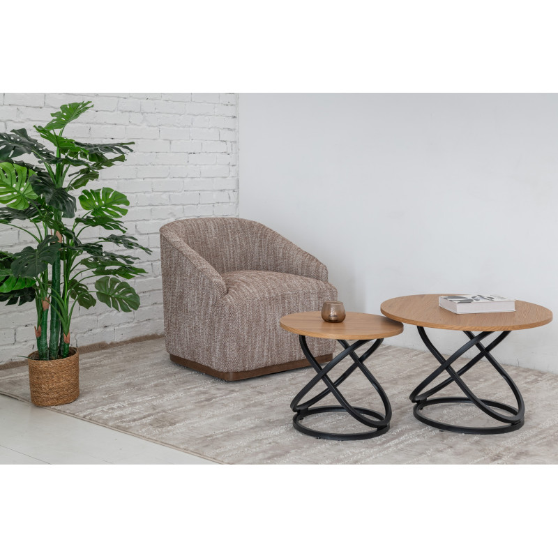 Поворотне крісло Тіволі теплий каштан Vetro Mebel