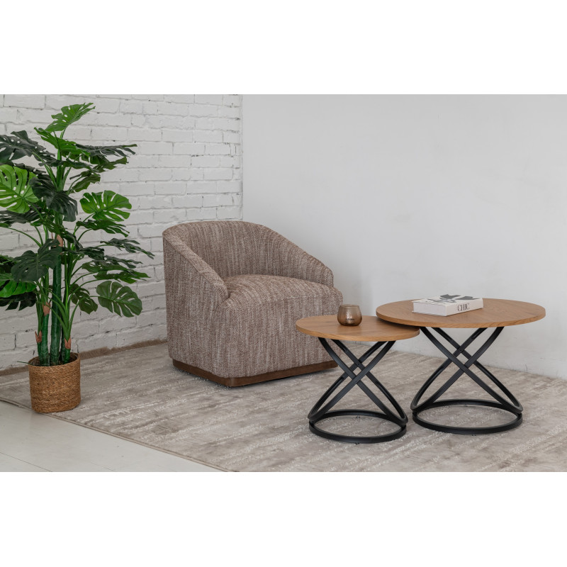 Поворотне крісло Тіволі теплий каштан Vetro Mebel