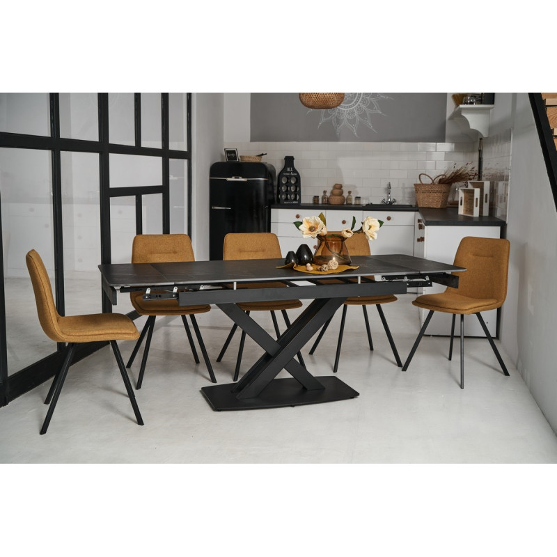 Стілець M-71 гірчичний + чорний Vetro Mebel