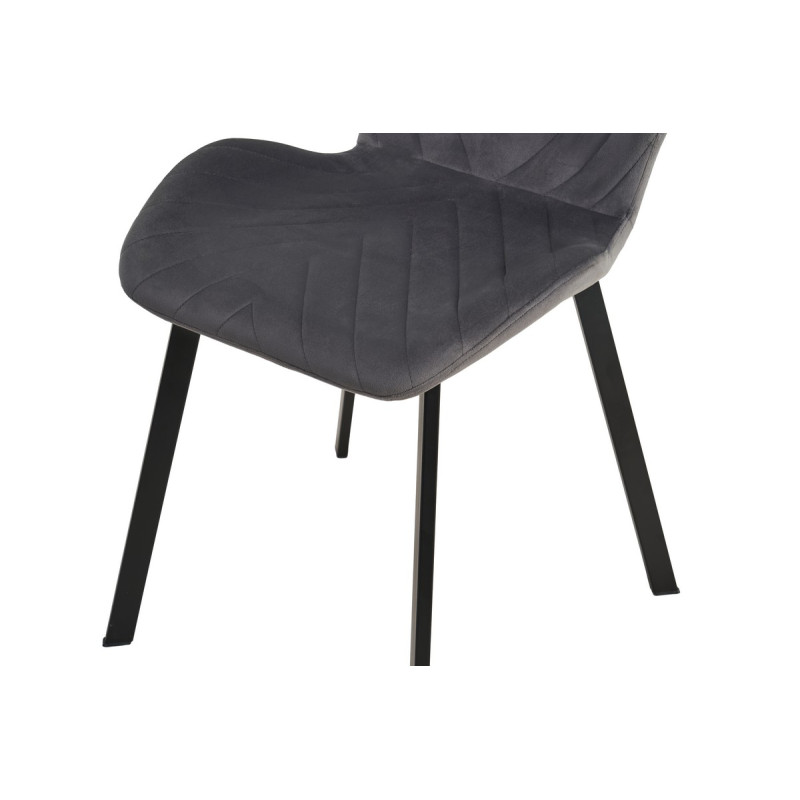 Стілець N-54 темно-сірий велюр + чорний Vetro Mebel