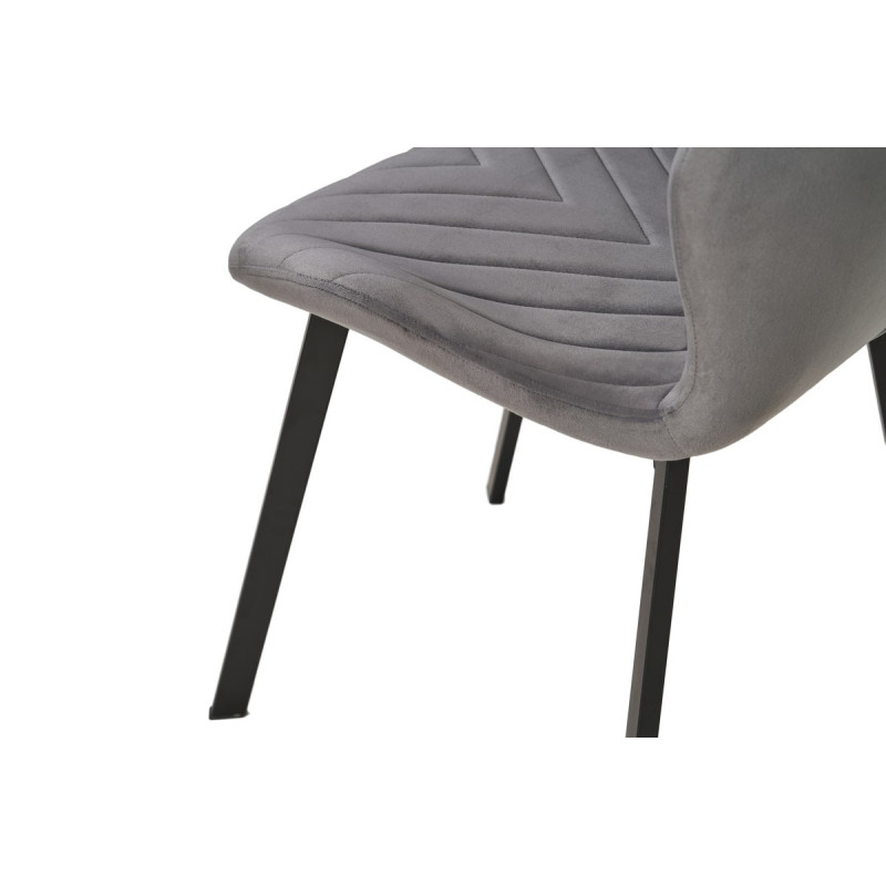 Стілець N-54 темно-сірий велюр + чорний Vetro Mebel