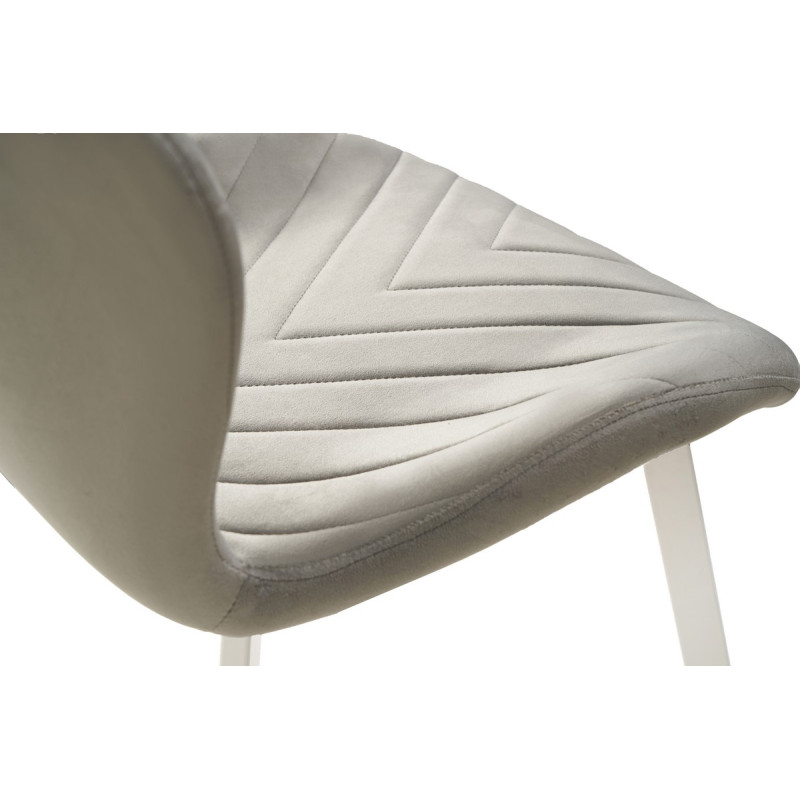 Стул N-54 светло-серый велюр + белый Vetro Mebel