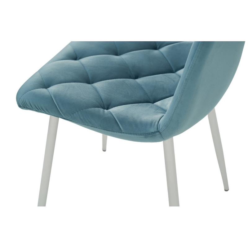 Стул N-41 голубой топаз велюр + белый Vetro Mebel