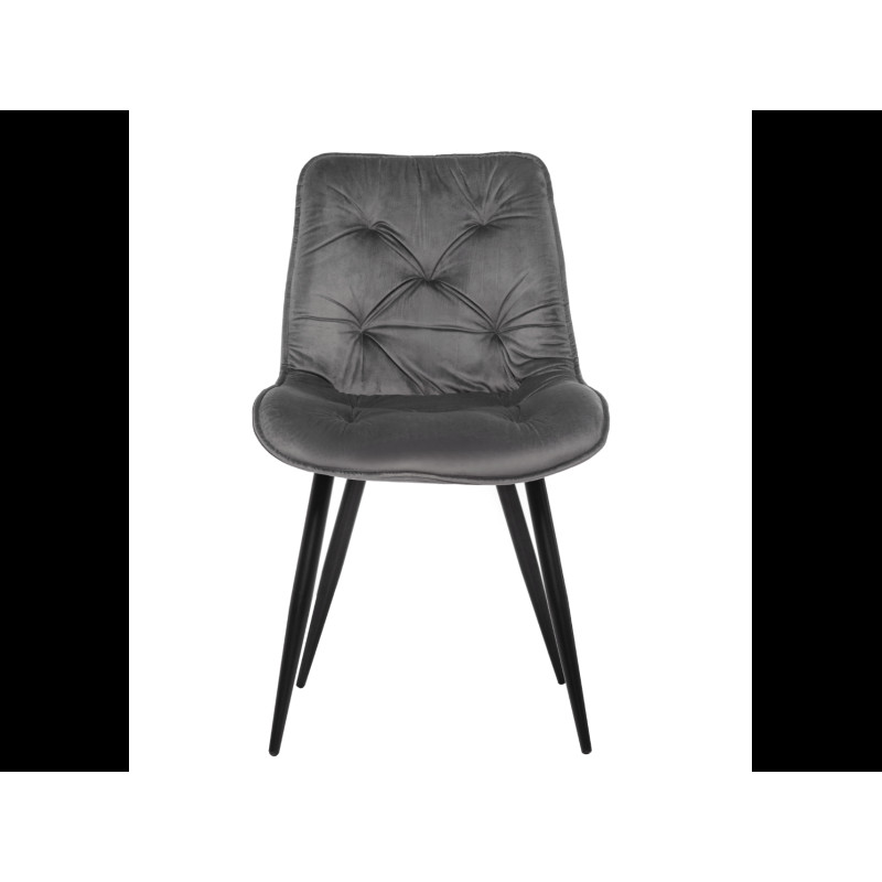 Стілець M-48 сірий велюр + чорний Vetro Mebel