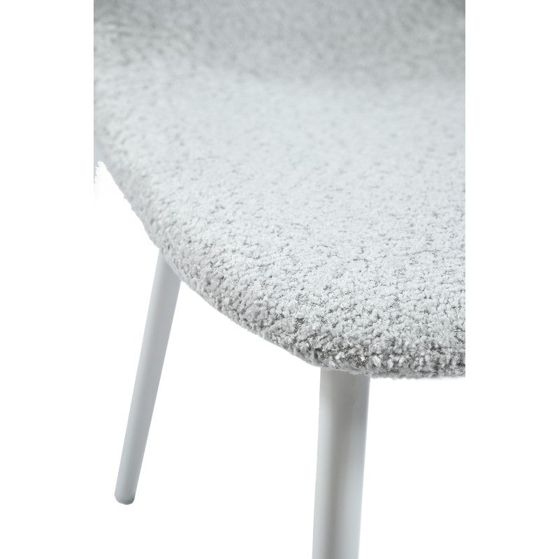 Стілець N-160 айворі букле + білий Vetro Mebel