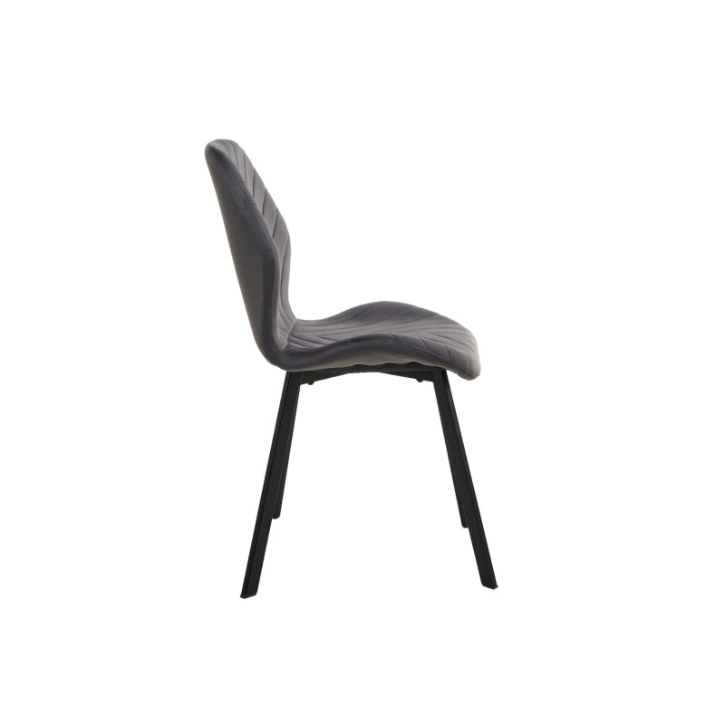 Стілець N-54 темно-сірий велюр + чорний Vetro Mebel