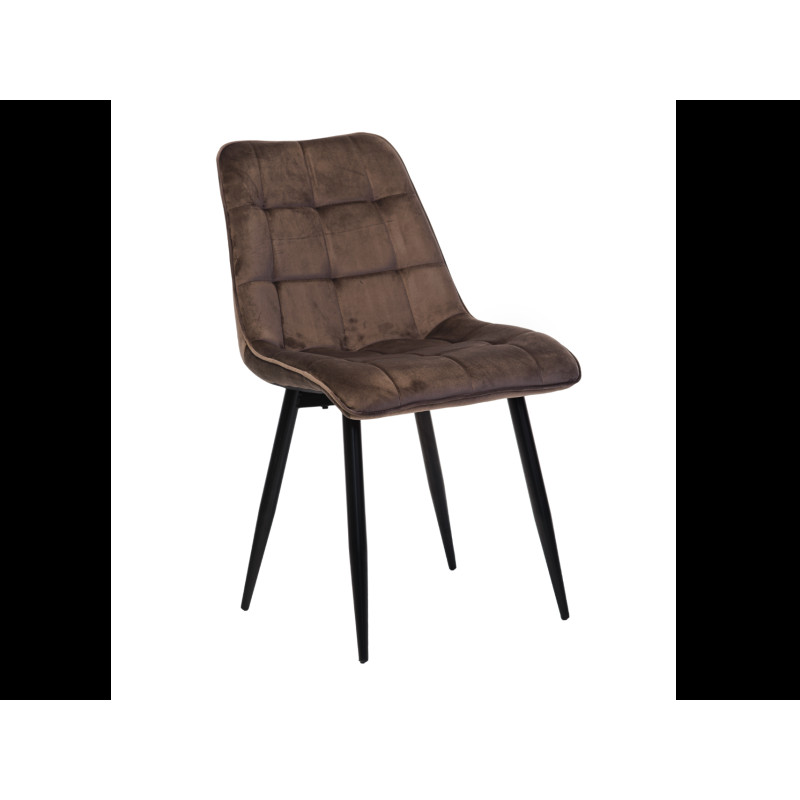 Стул N-46 коричневый велюр + черный Vetro Mebel