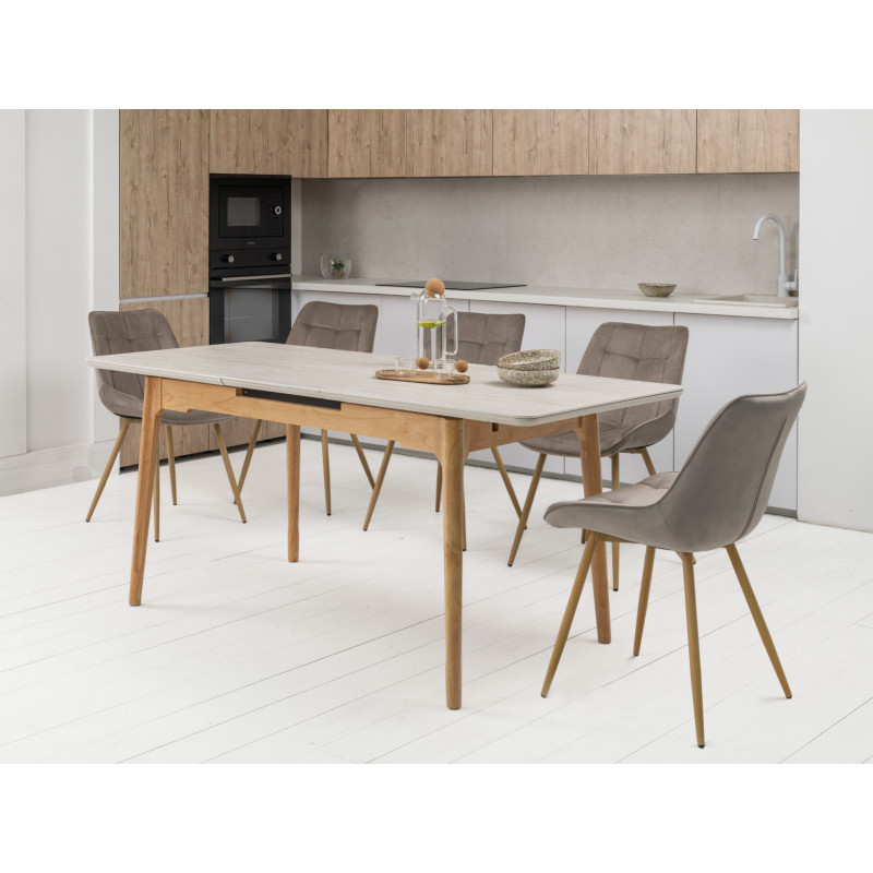 Стілець N-45 капучино велюр + дуб Vetro Mebel