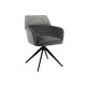 Стул поворотный R-165 пепельный + черный Vetro Mebel
