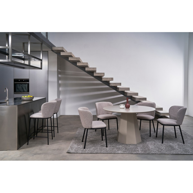 Стол круглый полиуретановый МДФ TM-200 – теплый песок Vetro Mebel