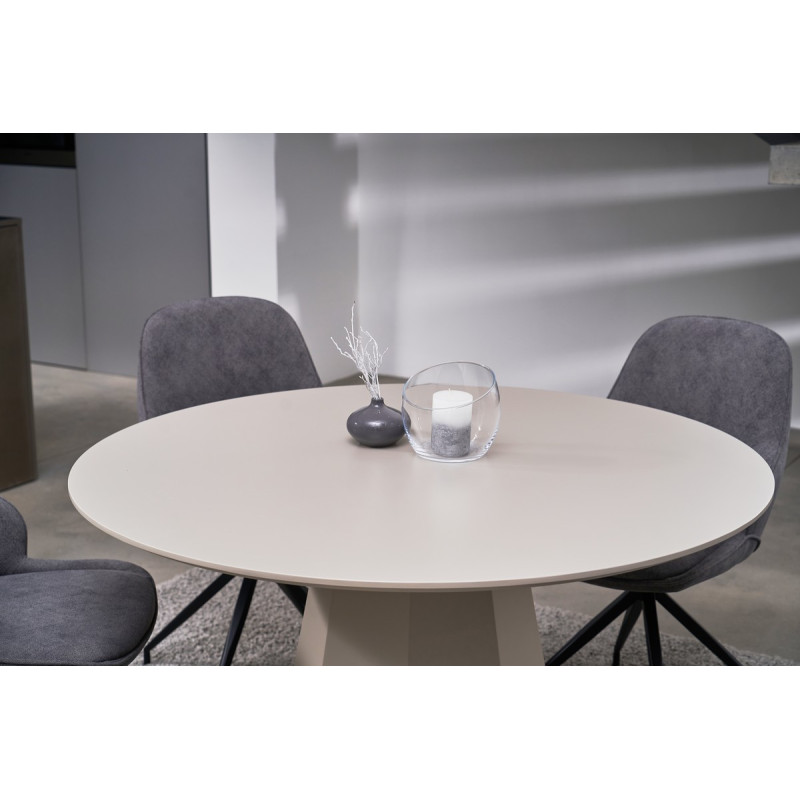 Стол круглый полиуретановый МДФ TM-200 – теплый песок Vetro Mebel