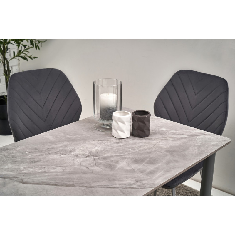 Обеденный керамический стол TM-110 ребекка грей серый Vetro Mebel
