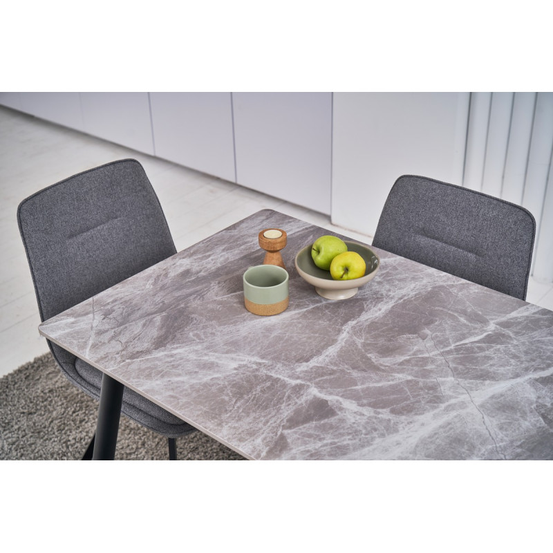 Обеденный керамический стол TM-100 калакатта грей + черный Vetro Mebel