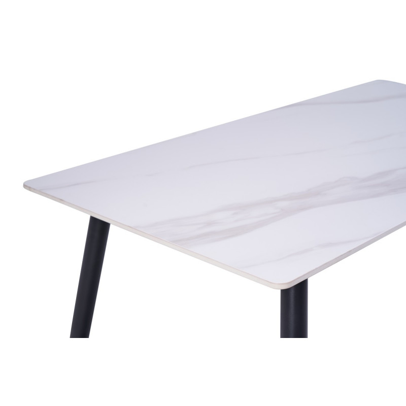 Обеденный керамический стол TM-100 олимп вайт + черный Vetro Mebel
