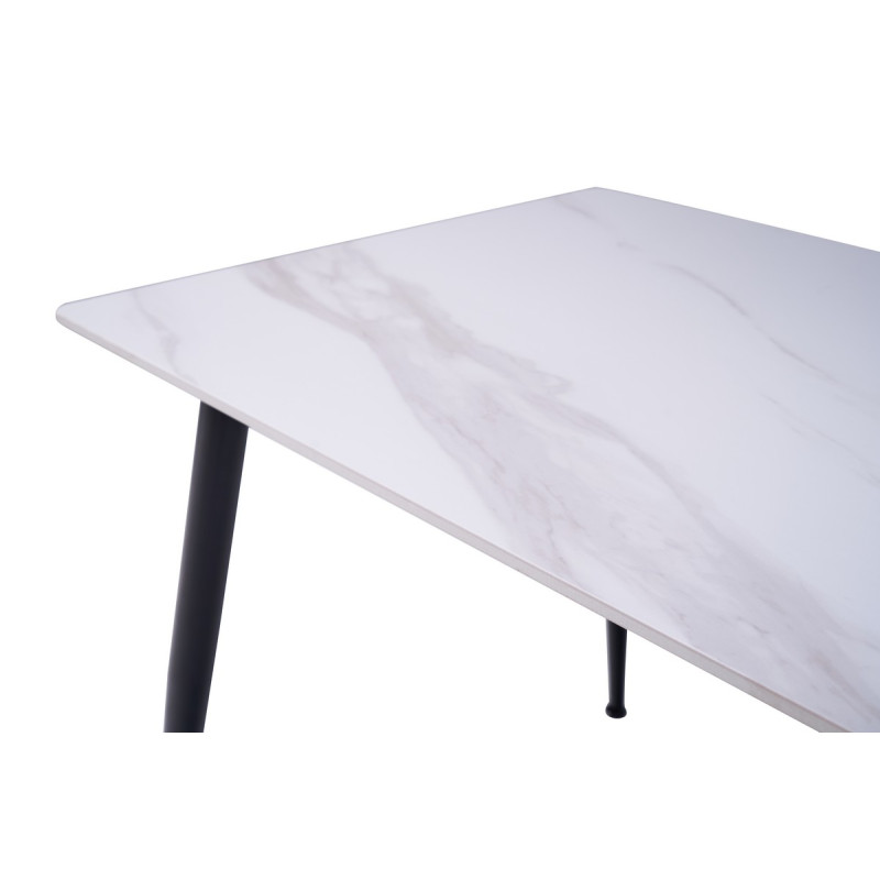 Обеденный керамический стол TM-100 олимп вайт + черный Vetro Mebel