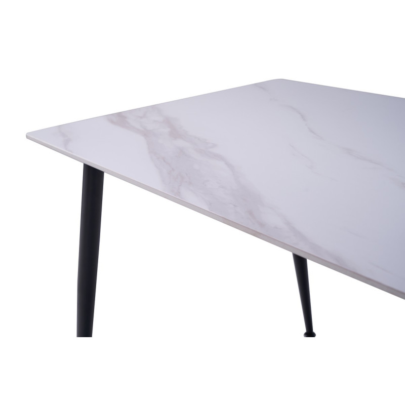 Обеденный керамический стол TM-100 олимп вайт + черный Vetro Mebel