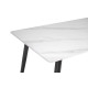 Обеденный керамический стол TM-100 белый мрамор + черный Vetro Mebel