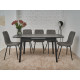 Керамический стол TM-76 петра грей + черный Vetro Mebel